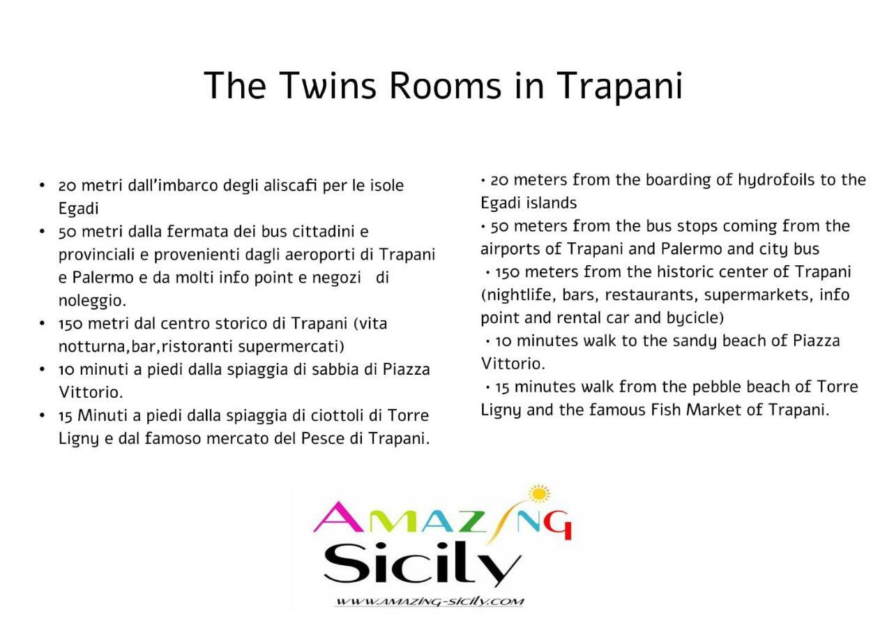 The Twins Rooms In Trapani 1 Eksteriør bilde